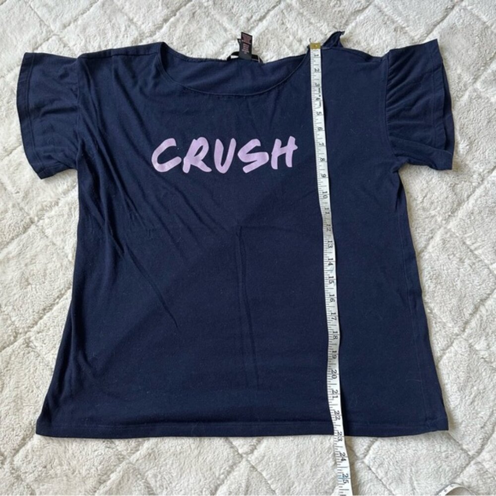 Victoria's Secret | Navy Blue "Crush" Short Sleeve Ruffle Pj Top | Size Medium - Picture 13 of 13